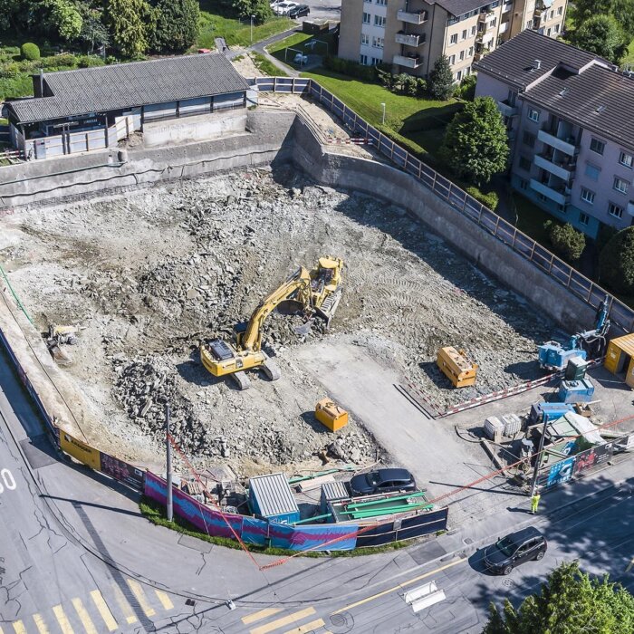 01 tiefbau luzern wesemlin aushub