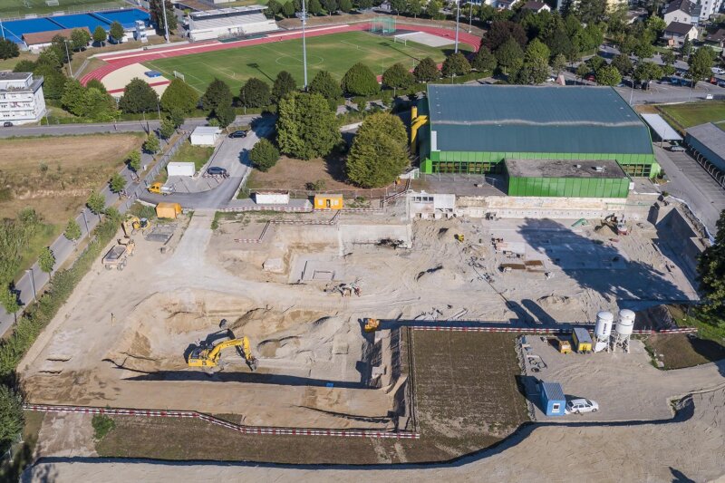 01 tiefbau olten kleinholz dreifachturnhalle aushub