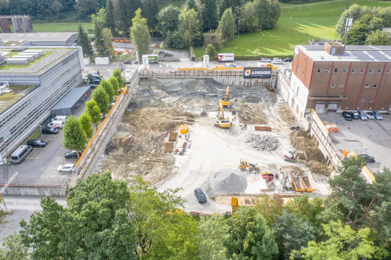 Aregger Tiefbau Luzern Garage LUEG Aushub
