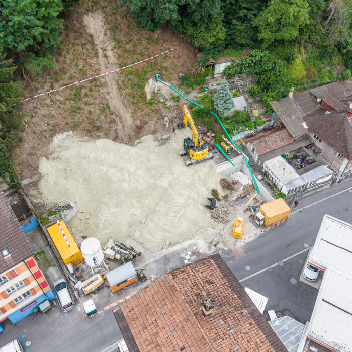 Aregger Tiefbau luzern aushub mfh lindenstrasse